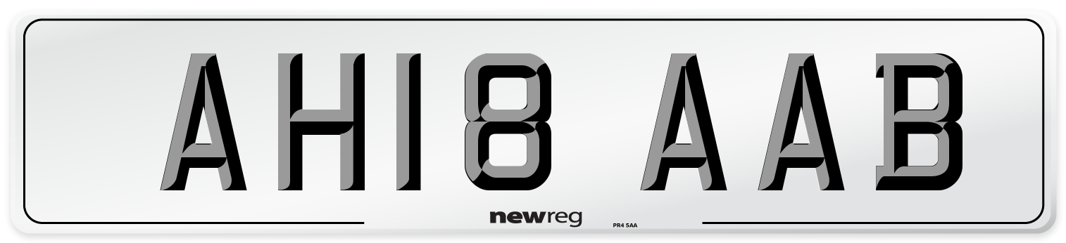 AH18 AAB Number Plate from New Reg